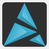 Artixロゴ正方形ステッカーのダークバックグラウンド スクエアシール (正面)