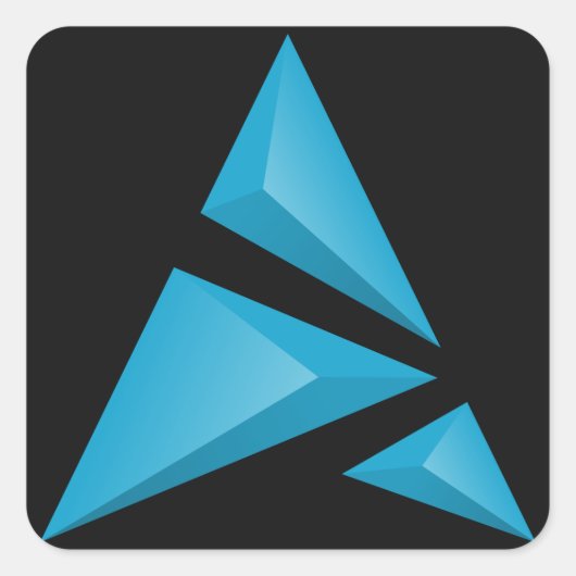 Artixロゴ正方形ステッカーのダークバックグラウンド スクエアシール (正面)