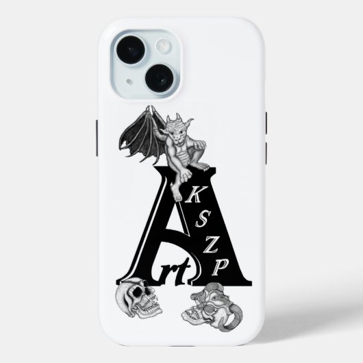 ArtKSZPロゴ、Golemとスカル Case-Mate iPhoneケース (裏面)
