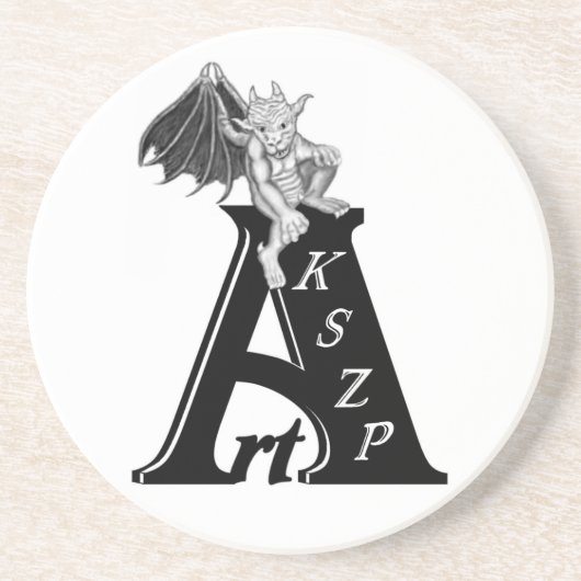 ArtKSZP Logo mit Golem - Gargoyle コースター (正面)