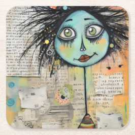 ArtLady 2魅力的およ動揺してび スクエアペーパーコースター