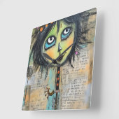 ArtLady 5魅力的およ動揺してび スクエア壁時計 (傾斜)