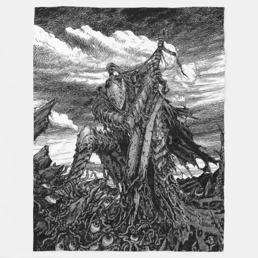 Artorias of the Abyss - The Broken Wolf フリースブランケット (正面)