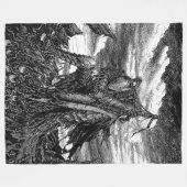 Artorias of the Abyss - The Broken Wolf フリースブランケット (正面(横))