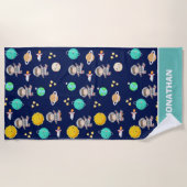 Artronaut and Spaceship for Children ビーチタオル (正面)