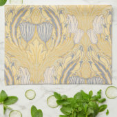 Arts and Crafts Walter Crane Blue White Tulips キッチンタオル (折り畳み)