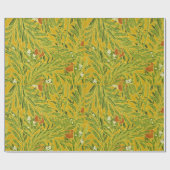 Arts and Crafts Yellow Orange Fruit Floral Art ラッピングペーパー (フラット)