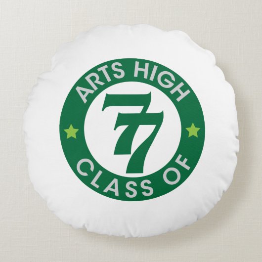 Arts High School Class of 77ロゴ ラウンドクッション (正面)