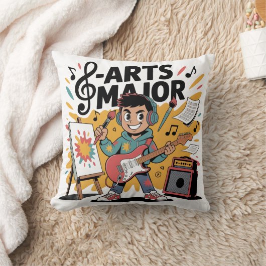 Arts Major Boy - Illustration Unique Creation クッション (ブランケット)