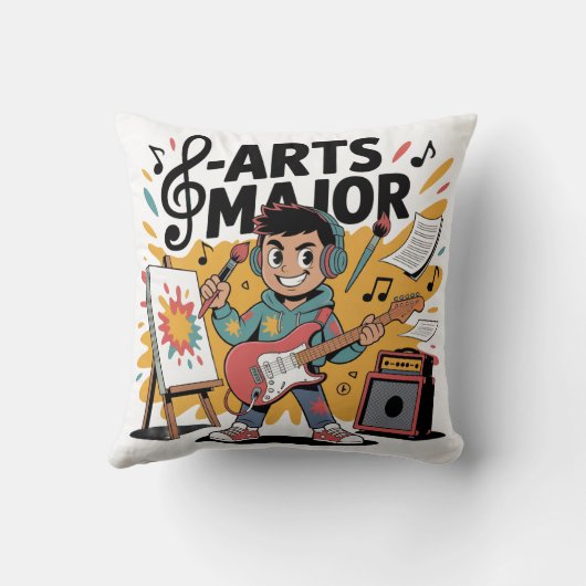 Arts Major Boy - Illustration Unique Creation クッション (裏面)