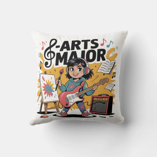 Arts Major Cartoon Illustration - Unique Creative  クッション (裏面)