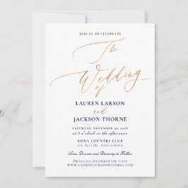 ArtsAppエレガントフェイク金ゴールド結婚書道 招待状