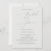 ArtsAppオリーブ+セージ書道ブライダルシャワー 招待状 (正面)