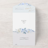 ArtsAppダスティブルーエレガントバラ金ゴールドダスト オールインワン招待状 (外側)