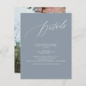 ArtsAppダスティブルーエレガント詳細書道 出欠カード (正面/裏面)