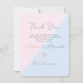 ArtsAppツインズシャワーありがとうございますお誕生日おめでとうございます 招待状 (裏面)