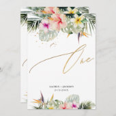 ArtsAppトロピカルパラダイスフェイク金ゴールドテーブル1 招待状 (正面/裏面)