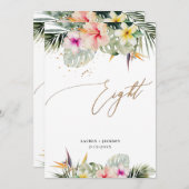 ArtsAppトロピカルパラダイスフェイク金ゴールドテーブル8 招待状 (正面/裏面)