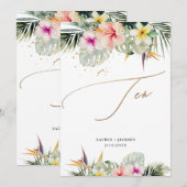 ArtsAppトロピカルパラダイスフェイク金ゴールドテーブルTen 招待状 (正面/裏面)