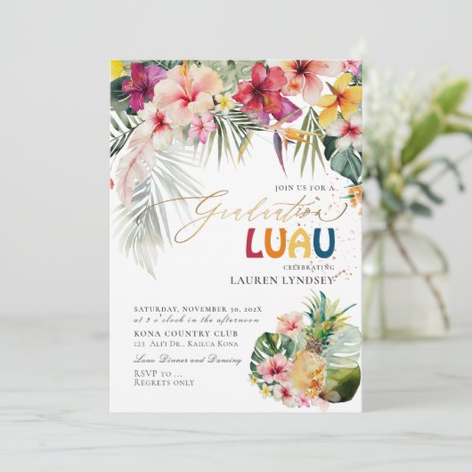 ArtsAppトロピカルパラダイス卒業ルアウ(ハワイ式宴会) 招待状 (スタンド正面)