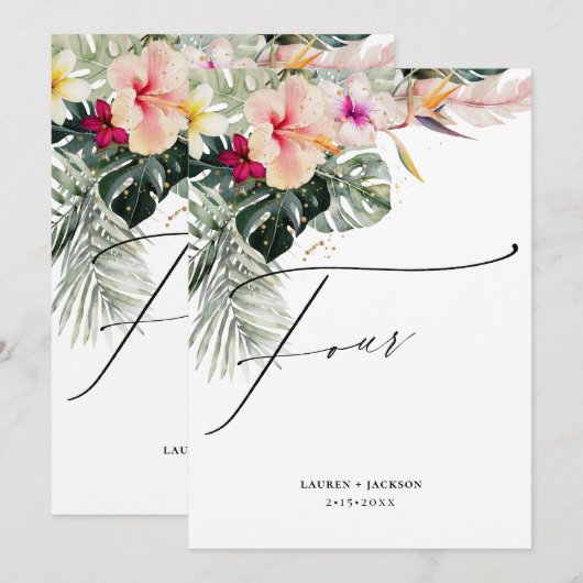 ArtsAppトロピカルパラダイス金ゴールドダストテーブル4 招待状 (正面/裏面)