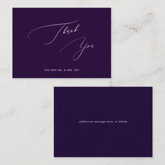 ArtsAppナスDrk紫の書道ありがとう ノートカード (正面/裏面)