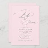 ArtsApp書道エレガントピンク淡い色のベビー 招待状 (正面/裏面)