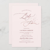 ArtsApp書道エレガントピンク淡い色のベビー 招待状 (正面/裏面)