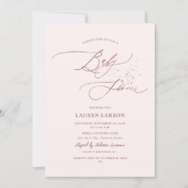 ArtsApp書道エレガントピンク淡い色のベビー 招待状