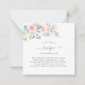 ArtsApp水彩赤面ピンクローゼリクエストエンクル ノートカード (正面)