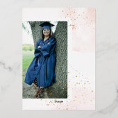 ArtsApp赤面ピンクH2洗い卒業パーティー 箔招待状 (裏面)