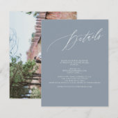 ArtsApp エレガント ダスティーブルー 詳細 カリグラフィー 出欠カード (正面/裏面)