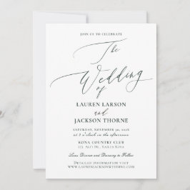 ArtsApp エレガント フォレストグリーン カリグラフィー ウェディング 招待状