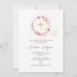 ArtsApp エレガント H2ほこりっぽいバラバラバプテスマ 招待状