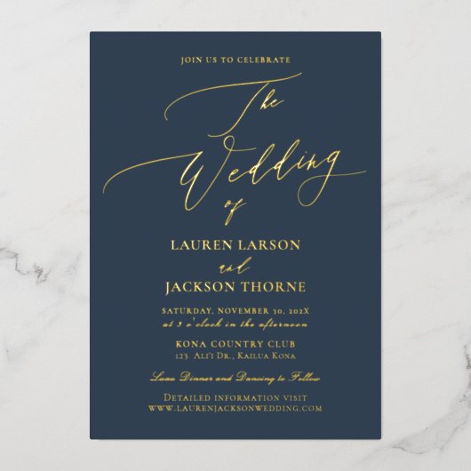 ArtsApp エレガント Luxe Krighthの結婚DIYカラー 箔招待状 (正面)