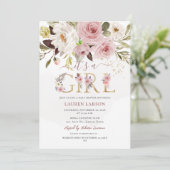 ArtsApp H2ほこりっぽいバラバラベビーシャワー 招待状 (スタンド正面)