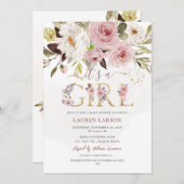 ArtsApp H2ほこりっぽいバラバラベビーシャワー 招待状 (正面/裏面)