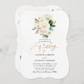 ArtsApp H2アラバスターエレガントクリームバラ結婚ズ 招待状 (正面/裏面)