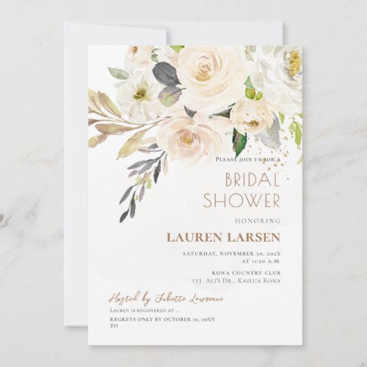 ArtsApp H2アラバスタークリームバラブライダルシャワー 招待状 (正面)