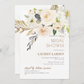 ArtsApp H2アラバスタークリームバラブライダルシャワー 招待状 (正面/裏面)