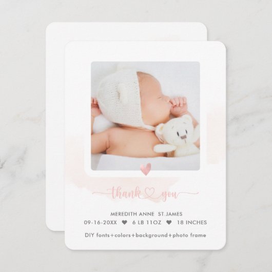 ArtsApp H2シャワーありがとうございますお誕生日おめでとうございます 招待状 (正面/裏面)