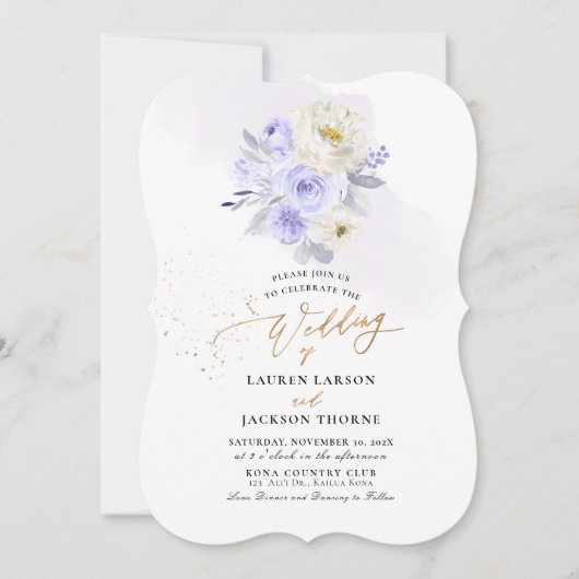 ArtsApp H2ダスティパープルバラ結婚ズ 招待状 (正面)