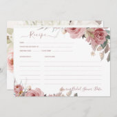ArtsApp H2ダスティピンクローズブライダルシャワーレシピ 招待状 (正面/裏面)