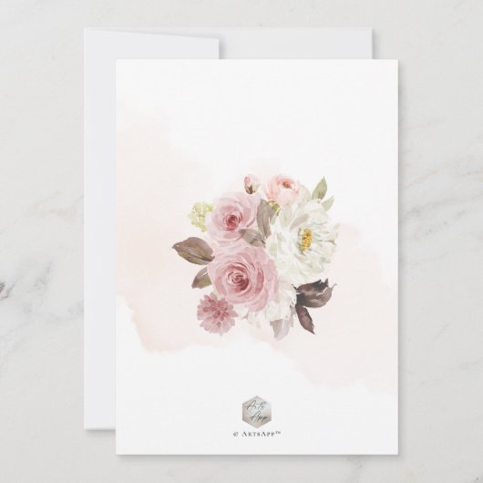 ArtsApp H2ダスティピンクローズブライダルシャワー 招待状 (裏面)