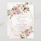 ArtsApp H2ダスティピンクローズブライダルシャワー 招待状 (正面/裏面)