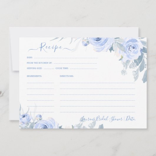 ArtsApp H2ダスティブルーバラブライダルシャワーレシピ 招待状 (正面)