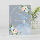 ArtsApp H2ピンクブルーバラきらめくキンセアニェラ 招待状 (スタンド正面)