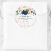 ArtsApp H2赤面ネイビーバラベビーシャワーありがとう ラウンドシール (バッグ)