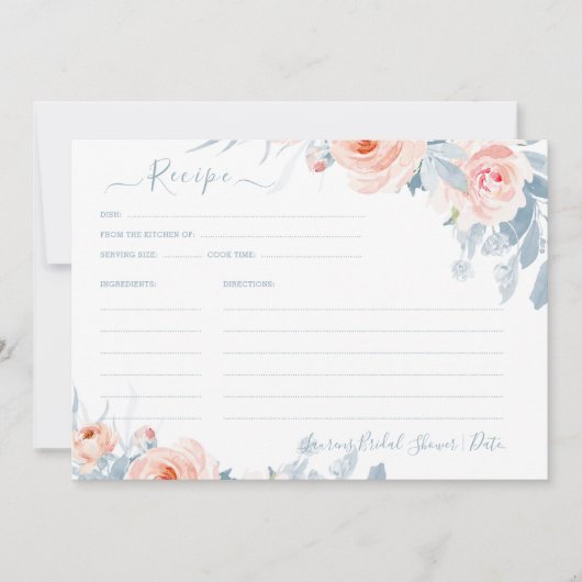 ArtsApp H2赤面ピンクローズブライダルシャワーレシピ 招待状 (正面)