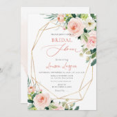 ArtsApp H2赤面ピンクローズブライダルシャワー 招待状 (正面/裏面)